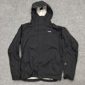 VTG Patagonia Torrentshell Jacket Womens Large Black H2No Hooded Waterproof 2.5L